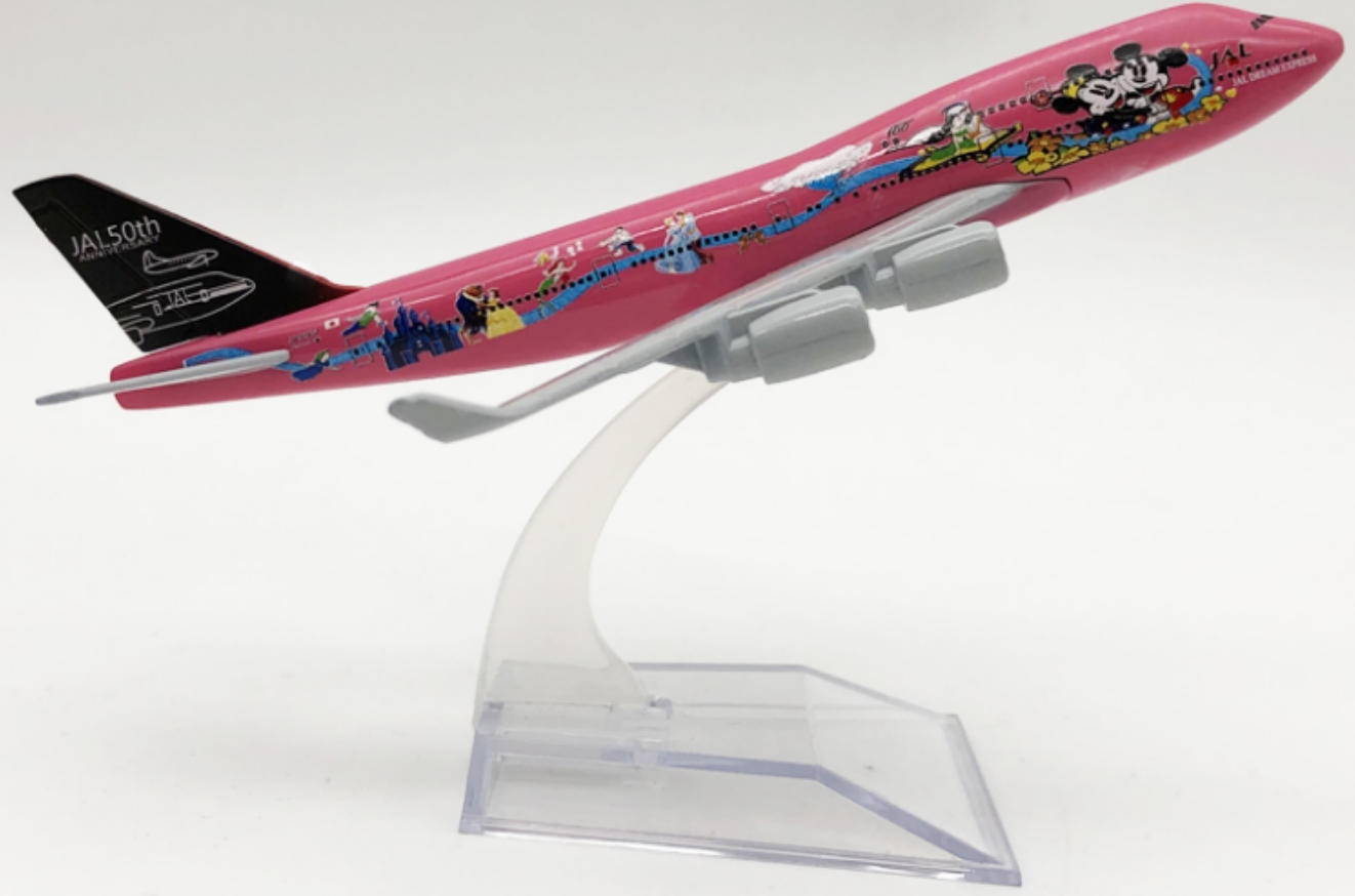Azul Mickey Mouse B747, modelo de 16 cm