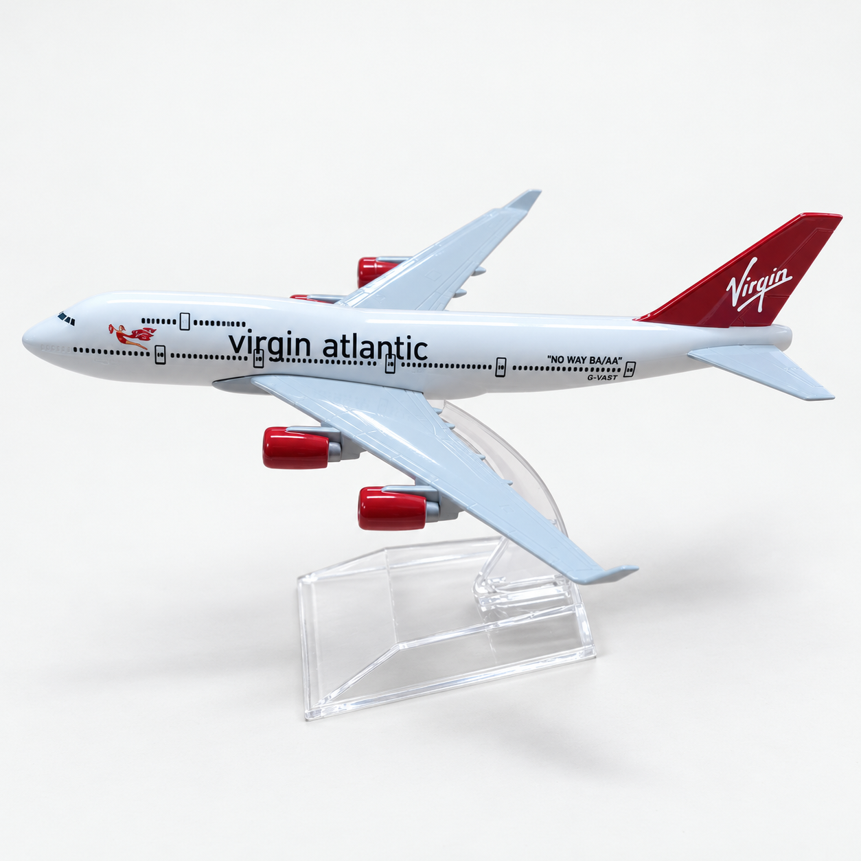 Maqueta Virgin Atlantic B747 (1:450), vista lateral, fotografía del producto
