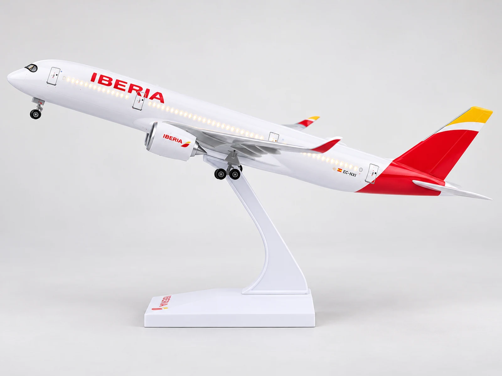 Miniatura de avião Iberia A350 (30 cm LED) · miniatura de avião