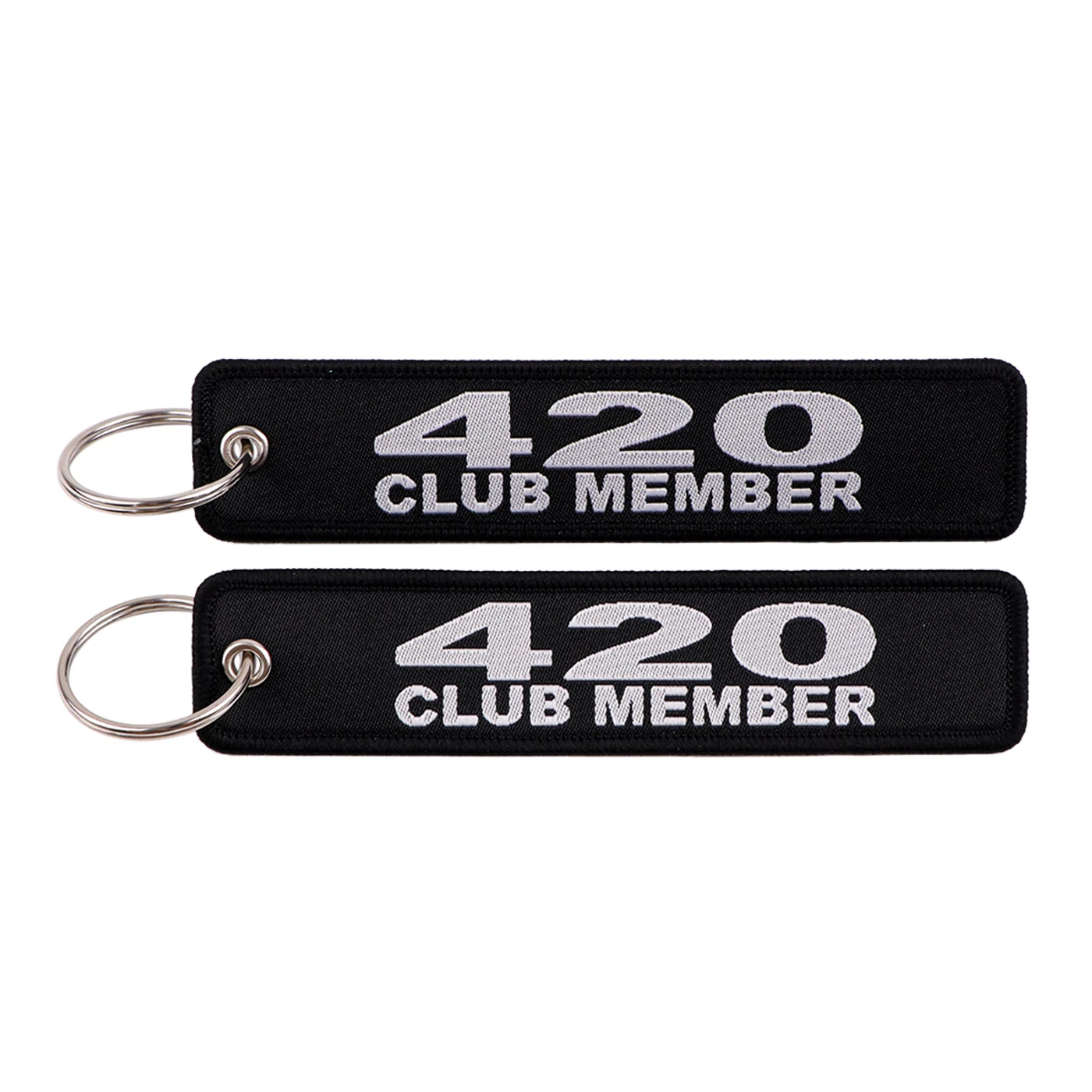 Bestickter Luftfahrt-Schlüsselanhänger – 420 CLUB MEMBER schwarz, Produktfoto 1