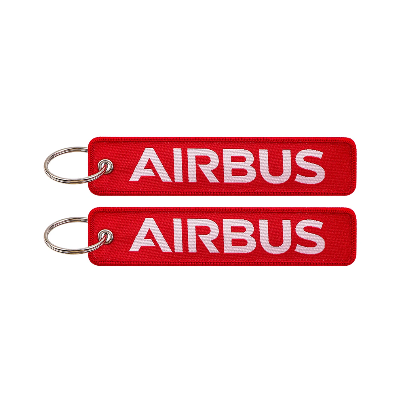 Porta-chaves de aviação bordado – Airbus vermelho, fotografia do produto 2