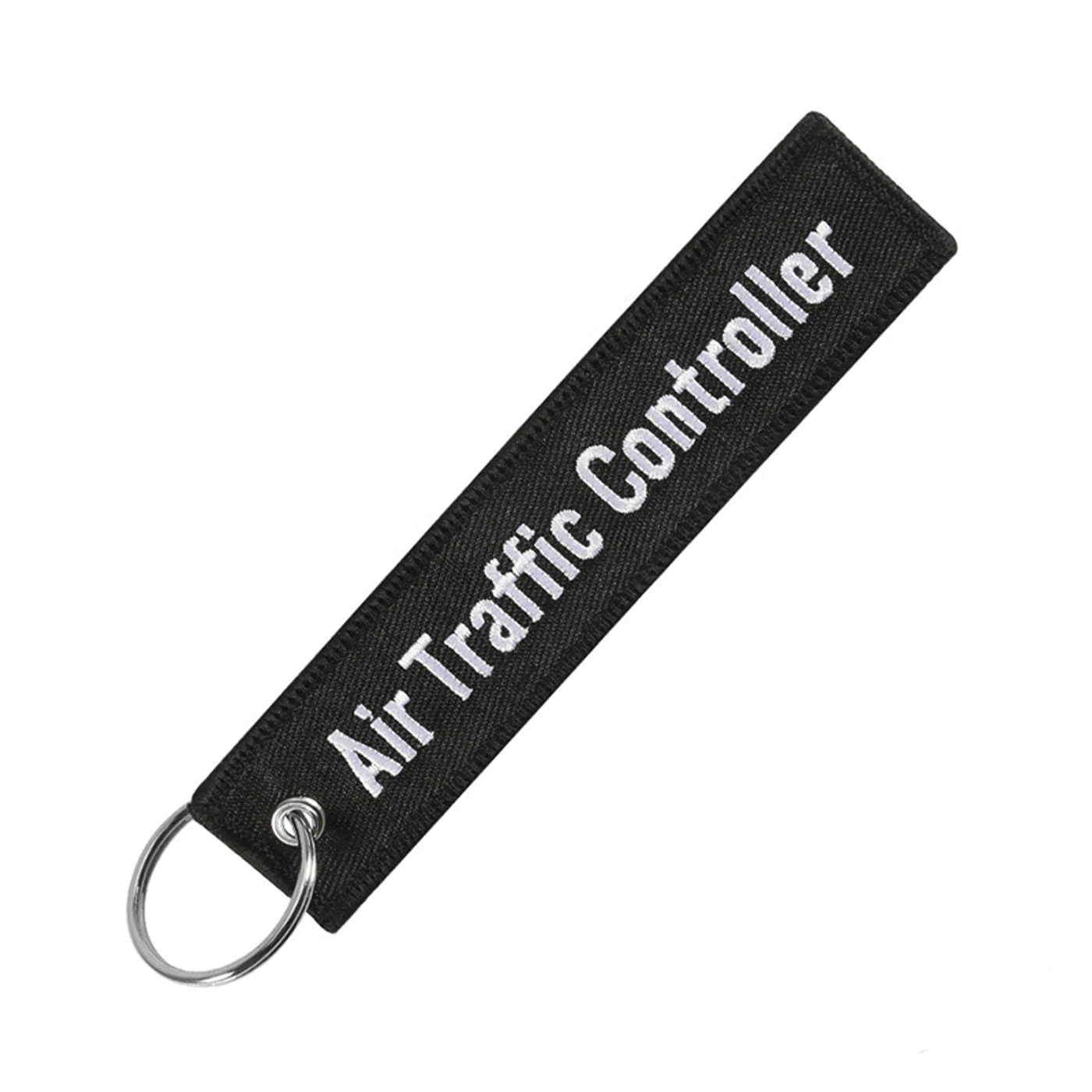 Bestickter Luftfahrt-Schlüsselanhänger – Air Traffic Controller schwarz, Produktfoto 1