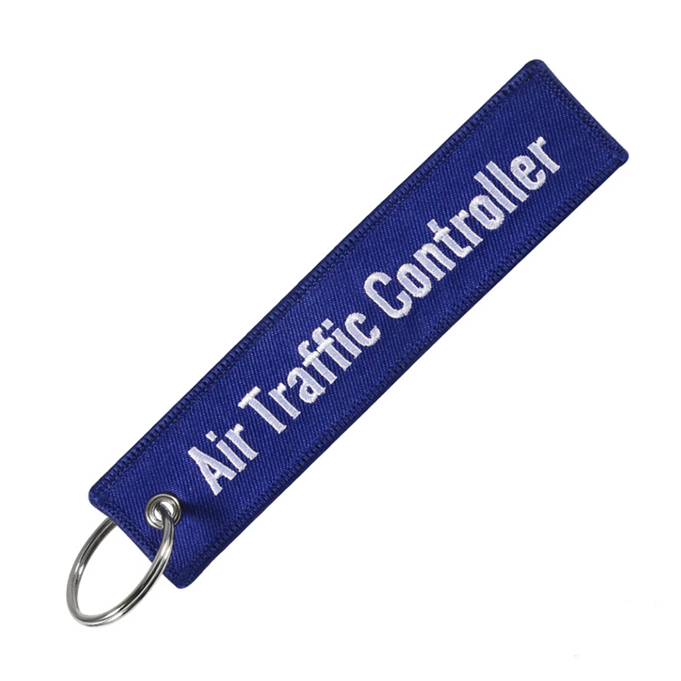 Bestickter Luftfahrt-Schlüsselanhänger – Air Traffic Controller blau, Produktfoto 1