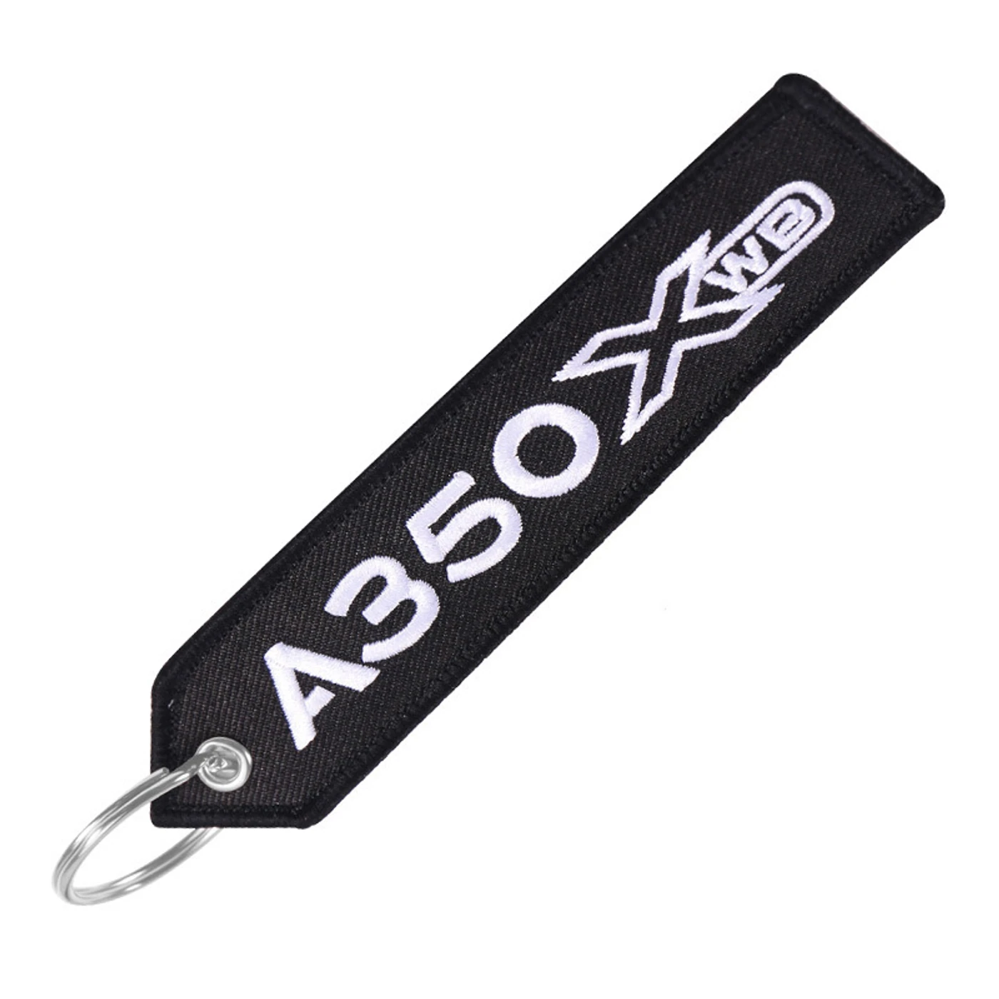 Porta-chaves de aviação bordado – Airbus A350 XWB preto, fotografia do produto 1
