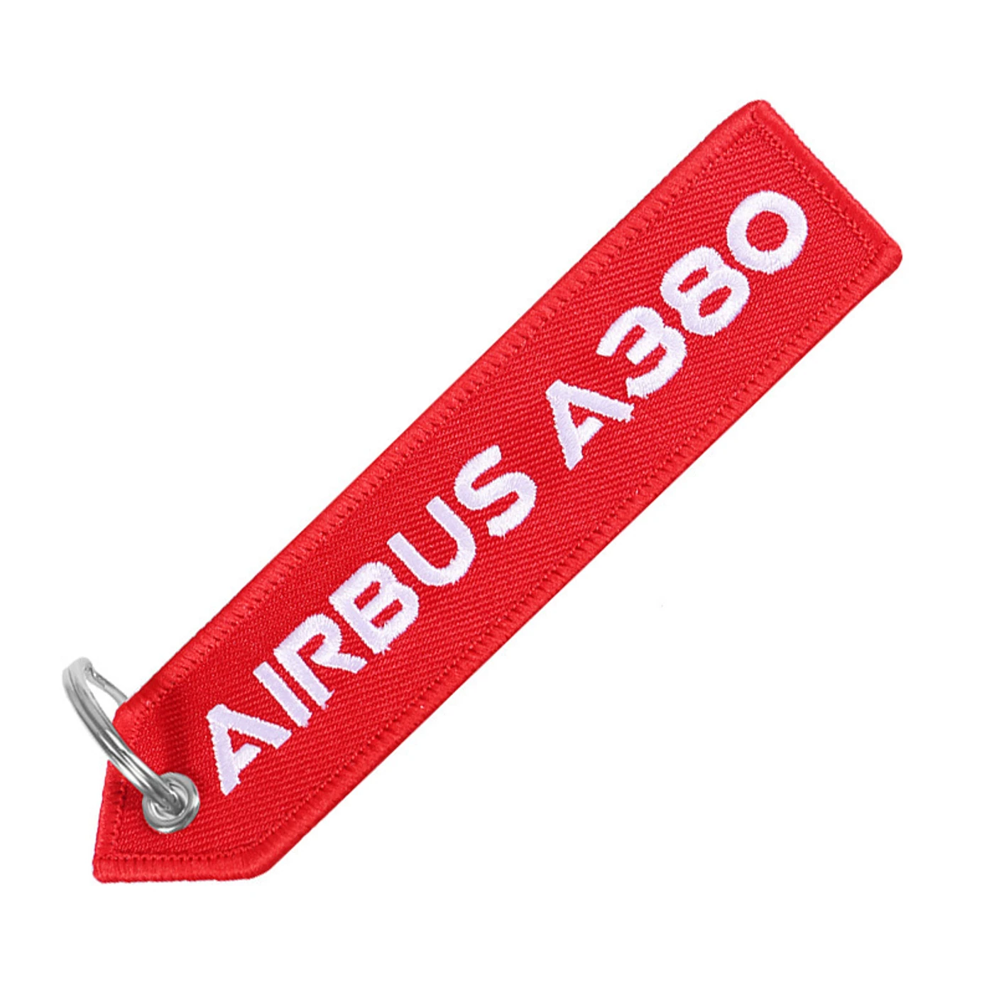 Porta-chaves de aviação bordado – Airbus A380 vermelho, fotografia do produto 1
